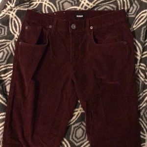 Hudson Red Velvet Corduroy Jeans